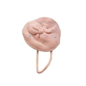 Vintage Baby Pink Winter Warm Knitted Beanie Baby Hat